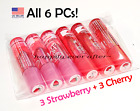 6 PCs BR Lip Glow Kissing Fruit Gloss Set - Strawberry & Cherry, US SELLER!