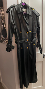 Andrew Marc Buttery Soft Leather Trench Coat Belted Full Length, Size M