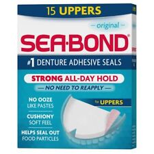 Sea Bond Secure Denture Adhesive Seals, Original Uppers, -Free, All-Day-Hold,...