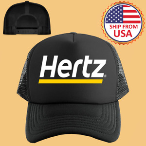 Hertz Car Rental Black Adjustable Trucker Hat Cap Size Adult