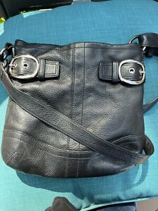 COACH Handbag - Black Leather  Silver Hardware No. F16514