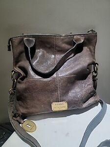 Authentic Fossil Long Live Vintage 1954 Brown Leather Crossbody Shoulder Bag