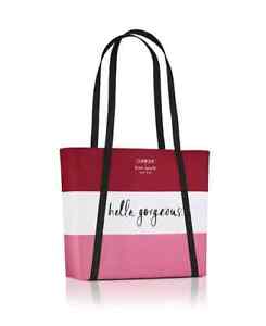 Clinique x Kate Spade Shopping Shoulder Travel Tote Large Red/White/Pink Bag