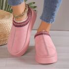 Women's UGG *DUPES* Slides Faux Fur Platform Boots Slippers Shoes Warm Pink