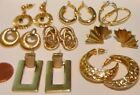 Vintage Jewelry Lot of 8 pairs Medium Size Gold Tone Earrings Pierced ESTATE