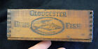 Antique Davis Gloucester Fish Sardine Small Wood Crate Box!