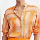 Mango orange pullover tunic top in XS