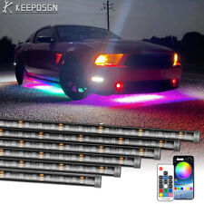 6PCS RGB Car Coupe SUV Underglow Light Strips LED Neon Dream Color Music Chasing