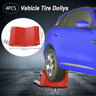 Heavy Duty Carbon Steel 4pcs Tire Wheel Dollys Car Stakes 6000lbs Capacity Red