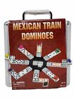 Mexican Train Dominoes Game in Aluminum Carry Case, for Families and Kids Ages 8