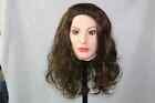 Realistic Latex mask Female Woman Face Halloween Latex Mask with Wig Lady # 2