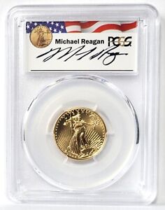 New Listing2022 $10 American Gold Eagle 1/4 oz. PCGS MS70 FDOI signed Reagan Legacy Series