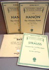 Vtg PIANO Lot/4 KALMUS Bach SCHIRMER'S Library of Musical Classics STRAUSS HANON