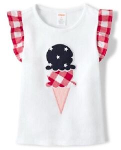 NEW White Red Blue GYMBOREE American Cutie ICE CREAM CONE Top SHIRT Size 3T NWT