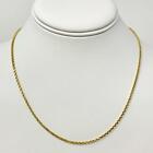 14K Solid Gold Rope Chain Necklace Men Women 16