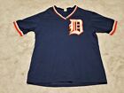 Detroit Tigers Throwback L Jersey Blue Orange Baseball Blank Vintage Made USA