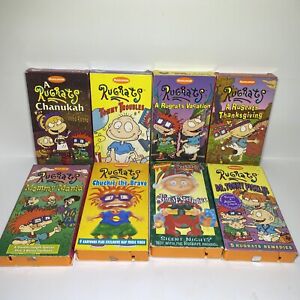Lot Of 8 VHS Tapes 90s Nickelodeon Rugrats VHS w/ Boxes Tested And Work Great!