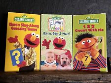 Vintage Sesame Street VHS lot (3) Elmo’s World, Sing Along Game, Count With Me