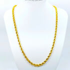 22K Yellow Gold Rope Chain Necklace 18.25 in Hollow 4.3mm Genuine Hallmarked 916