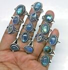 Flashy Labradorite Gemstone Ring Wholesale Lot 925 Sterling Silver Plated Rings