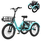 Mooncool TK1 Adult Folding Electric Tricycle ,500W 48V 15AH Fat Tire E-trike