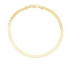 Herringbone Link Chain Bracelet - 14K Yellow Gold - Solid
