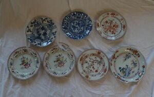New Listing7 chinese plates 18/17th century famille rose blue white Qianlong and Kangxi