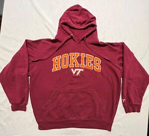 Virginia Tech Hokies Hoodie Burgundy Medium Large Logo