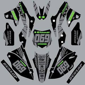 Graphic Kit for 2013-2016 Kawasaki KX250f KX 250f Black Gray Green Decals