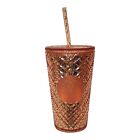 2022 Starbucks Rose Gold Winter Holiday Jeweled Tumbler Cup Iridescent 16oz