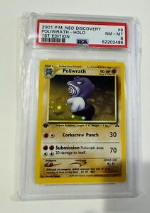 Poliwrath-1st Edition-Neo Discovery-Holo-9/75-Psa 8