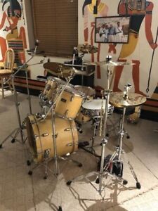 Professional VEX Drum Kit with new cymbals, Natural Blond Wood w/cases included