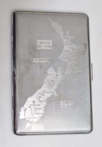 New ListingAntique Cigarette Case by HAR Brothers Map Tasman Sea Made in England
