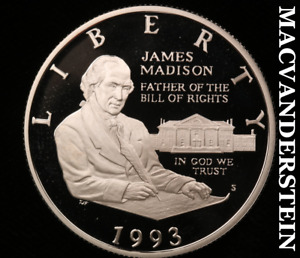 1993-S James Madison Commemorative Silver Half Dollar - Gem Proof Lustrous #V759