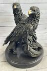 Collectible Signed Milo Bronze Statue: Graceful Eagles in Lost Wax Method
