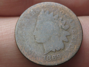 1869 Indian Head Cent Penny- Good Details