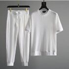 Men's Two Piece Set T-Shirt Shorts Set Mens Sports Suit Short Sleeve Tracksuit