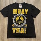 Born To Be Muay Thai Mens XL Black Double Sided Kickboxer T-shirt