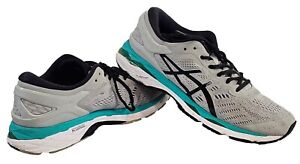 Asics Gel-Kayano 24 Running Athletic Shoes Grey Black Atlantis Womens Size 10.5