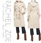 Rachel Zoe Double Breasted Lightweight Hooded Trench Coat size S