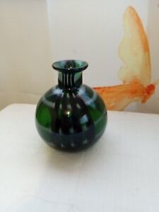 New Listing Hand Blown vase green Art glass 5 In
