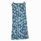 Lularoe Maxi Skirt Sz XL Floral Blue White Teal Long Jersey Stretch Wide Waist