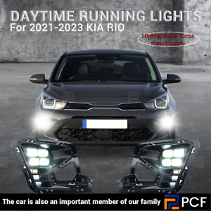 Daytime Running Lights LED DRL Fog Lamp Kit Fit For 2021-2023 Kia Rio DRL LED (For: 2022 Kia Rio)
