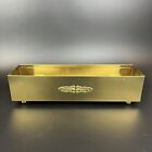 Vtg Polished Solid Brass Rectangle Footed Window Sill Planter Pot Box Hollywood