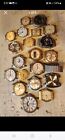 lot of 19 vintage untested mens watch parts faces