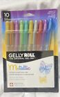 Gelly Roll 10 Metallic Glitter Gel Pens 1.0mm Ball Smooth Flow Waterproof  New!