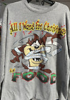 Looney Tunes Taz X-Mas T-Shirt Large Vintage 90s Single Stitch Tasmanian Devil