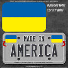 Ukraine flag sticker license plate support USA American car truck decal window