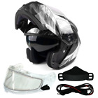 Modular Snowmobile Helmet Electric Shield Black White Adult Sledding DOT