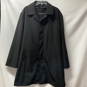 Calvin Klein Men’s 46L Black Trench/Over  Coat Removable Liner